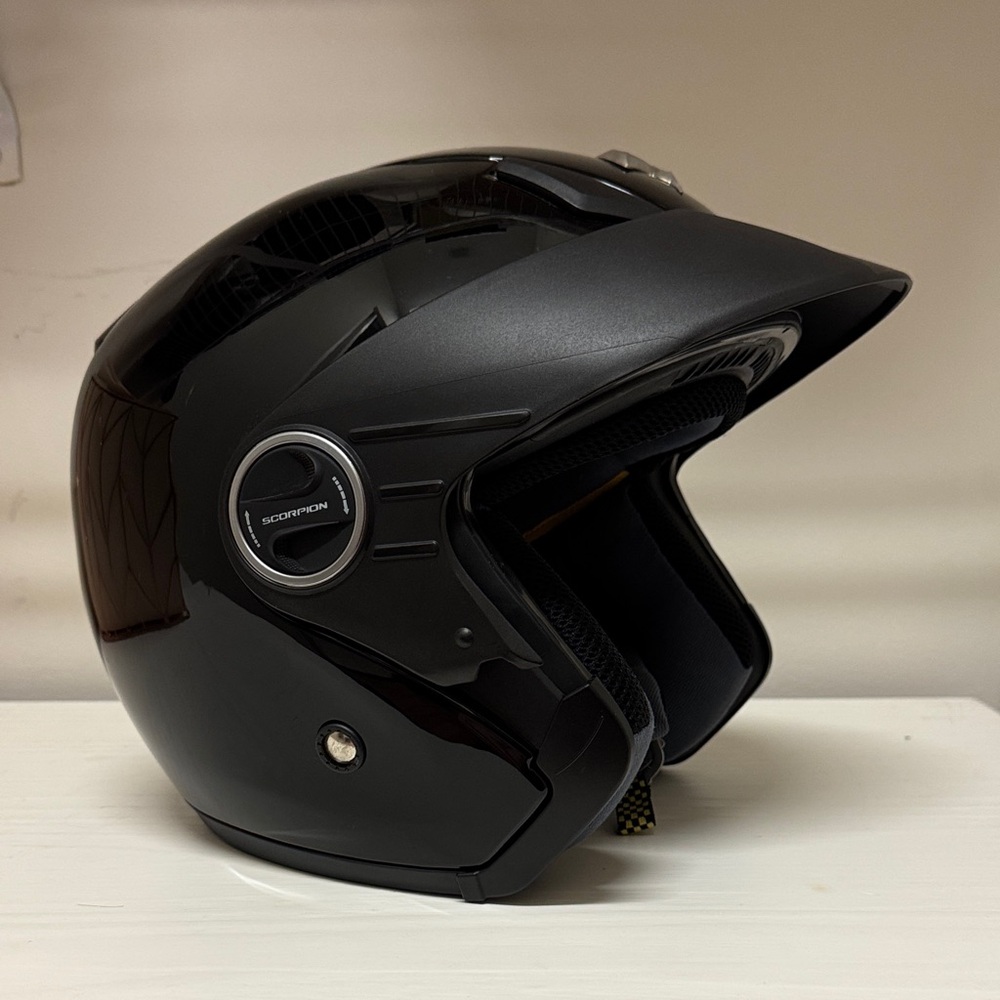 Scorpion EXO 200 Black Open-Face Motorcycle Helmet size Medium unisex